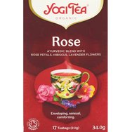 Yogi Tea Rose Ayurvedic Blend 17 Пакетчета чай  (17 Пликовеx 2.0g) - Билкова напитка за благополучие и релаксация с розови листенца, хибискус, лайка и лавандула Yogi Tea Rose Ayurvedic Blend 17 Пакетчета чай  (17 Пликовеx 2.0g) - Билкова напитка за благополучие и релаксация с розови листенца, хибискус, лайка и лавандула