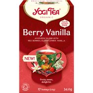 Yogi Tea Berry Vanilla 17 Teabags (17 сашета x 2,0g) - Билкова напитка с червени плодове, бъз и ванилия за усещане за благополучие, настроение и релаксация