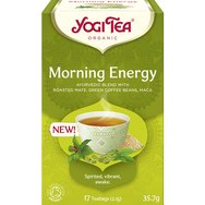 Yogi Tea Morning Energy 17 Teabags (17 сашета x 2,1g) - Билкова напитка с печено мате, зелени кафени зърна и мака за енергия и ревитализация от началото на деня