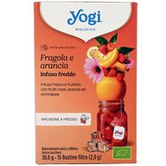 Yogi Cold Brew БИО Strawberry Orange Освежаваща биологична билкова напитка с ягода & портокал, за имунната система 30g (15 Пакетчета x 2.0g) Yogi Cold Brew БИО Strawberry Orange Освежаваща биологична билкова напитка с ягода & портокал, за имунната система 30g (15 Пакетчета x 2.0g)