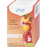 Yogi Cold Brew БИО Strawberry Orange Освежаваща биологична билкова напитка с ягода & портокал, за имунната система 30g (15 Пакетчета x 2.0g)