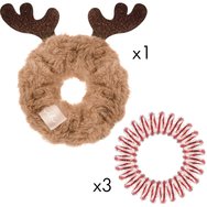 Invisibobble Promo Red Nose Raindeer The Original Sprunchie 1 бр & The Original Hair Spiral 3 бр