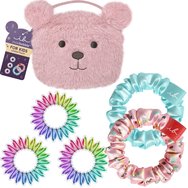 Invisibobble Promo Teddy Gift Set Kids Sprunchie 2 бр & Kids Magic Rainbow Hair Spiral 3 Τεμάχια & торбичка