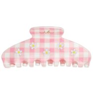 Invisibobble Limited Collection Wildflower Electric Picnic Clipstar Щипка за коса с кариран мотив и флорални акценти, създадена за голям обем коса и силно задържане 1 брой Invisibobble Limited Collection Wildflower Electric Picnic Clipstar Щипка за коса с кариран мотив и флорални акценти, създадена за голям обем коса и силно задържане 1 брой