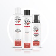 Nioxin Kit System 4 Shampoo 300ml, Conditioner 300ml & Treatment 100ml, Лечение на косопад за видимо тънка боядисана коса