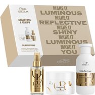 Wella Professionals Promo Oil Reflections Luminous Smoothening Hair Oil 30ml & Reboost Mask 150ml & Luminous Reveal Shampoo 250ml - Многофункционално масло за мекота и блясък, идеално за всички типове коса & Терапевтична маска за запълване на празнини в структурата на косата за мекота и блясък & Хидратиращ шампоан за блясък, идеален за всички типове коса Wella Professionals Promo Oil Reflections Luminous Smoothening Hair Oil 30ml & Reboost Mask 150ml & Luminous Reveal Shampoo 250ml - Многофункционално масло за мекота и блясък, идеално за всички типове коса & Терапевтична маска за запълване на празнини в структурата на косата за мекота и блясък & Хидратиращ шампоан за блясък, идеален за всички типове коса