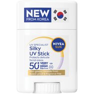 Nivea Sun Silky Spf50+ UV Stick 15g - Αντηλιακό Στικ Προσώπου Πολύ Υψηλής Προστασίας Χωρίς Άρωμα, Ανθεκτικό στον Ιδρώτα