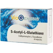 Viogenesis S-Acetyl-L-Glutathione 60caps - Хранителна добавка за енергия и детоксикация