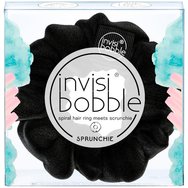 Invisibobble Hair Ring Sprunchie True Black Лента за коса с платнена подплата за най-добра фиксация и стил, 1 бр