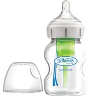 Dr. Brown’s Promo Options+ Anti-colic Plastic Bottle Wide Neck 0m+ (1x270ml) & (1x150ml) & Natural Flow Level 1 & Level 2 Silicone Teat (2x2бр)