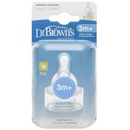 Dr. Brown\'s Natural Flow Options+ Level 2 Silicone Teat 3m+, 2 бр. Код 322