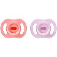 Tommee Tippee Ultrta Light Stay Put Orthodontic Silicone Soother 0-6m+, 2 бр - Розово / Люляк - Ортодонтски силиконови залъгалки за перфектно прилягане и меко усещане Tommee Tippee Ultrta Light Stay Put Orthodontic Silicone Soother 0-6m+, 2 бр - Розово / Люляк - Ортодонтски силиконови залъгалки за перфектно прилягане и меко усещане