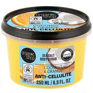 Organic Shop Sea Salt Anti-Cellulite Coconut & Orange Body Scrub 250ml - Антицелулитен скраб за тяло с морска сол, кокос и портокал Organic Shop Sea Salt Anti-Cellulite Coconut & Orange Body Scrub 250ml - Антицелулитен скраб за тяло с морска сол, кокос и портокал