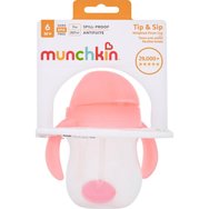 Munchkin Tip & Sip Weighted Straw Cup 6m+, 207ml - Светло розово