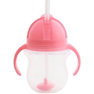 Munchkin Tip & Sip Weighted Straw Cup 6m+, 207ml - Светло розово