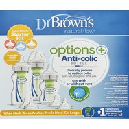 Dr. Brown’s Promo Options+ Anti-colic Plastic Bottle Wide Neck 0m+ (2x270ml) & (1x150ml) & Natural Flow Level 1 Silicone Teat 3 бр & Level 2 - Level 3 (2x2бр)  