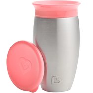 Munchkin Miracle 360 Stainless Steel Cup 12m+, 296ml - Светло розово