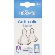 Dr. Brown\'s Natural Flow Options+ Level 4 Silicone Teat 9m+, 2 бр, Код 313ELX