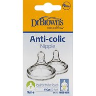 Dr. Brown\'s Natural Flow Options+ Level Y-Cut Silicone Teat 9m+, 2 бр, Код WNY201-ELX