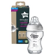 Tommee Tippee Closer to Nature Glass Baby Bottle 0m+ Код 42243885, 250ml - Малка стъклена бутилка Flow със силиконова нипела срещу колики Tommee Tippee Closer to Nature Glass Baby Bottle 0m+ Код 42243885, 250ml - Малка стъклена бутилка Flow със силиконова нипела срещу колики