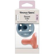 Tommee Tippee Breast Like Orthodontic Silicone Soother 6-18m Ортодонтски силиконови залъгалки, наподобяващи зърното на гърдата 2 броя - Сиво / Сьомга Tommee Tippee Breast Like Orthodontic Silicone Soother 6-18m Ортодонтски силиконови залъгалки, наподобяващи зърното на гърдата 2 броя - Сиво / Сьомга