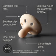 Tommee Tippee Breast Like Orthodontic Silicone Soother 6-18m Ортодонтски силиконови залъгалки, наподобяващи зърното на гърдата 2 броя - Сиво / Сьомга