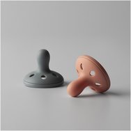 Tommee Tippee Breast Like Orthodontic Silicone Soother 6-18m Ортодонтски силиконови залъгалки, наподобяващи зърното на гърдата 2 броя - Сиво / Сьомга