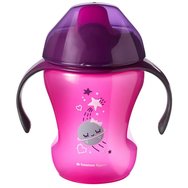 Tommee Tippee Easy Drink Cup 6m+ Обучителна чаша с накрайник и дръжки за деца над 6 месеца 230ml - Розово