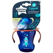 Tommee Tippee Soft Sippee Cup 7m+ Код 447153 Син 230мл - Образователна чаша с накрайник и дръжки