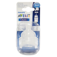 Avent Classic+ Силиконово зърно с 3 дупки 3+ месеца 2бр