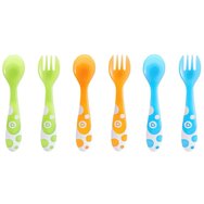 Munchkin Multi Coloured Forks & Spoons Цветни лъжици и вилици 12м +, 6 броя