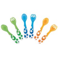 Munchkin Multi Coloured Forks & Spoons Цветни лъжици и вилици 12м +, 6 броя