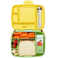Munchkin Bento Box Green / Blue Кутия за храна с отделения & вилица & лъжица 1 брой Munchkin Bento Box Green / Blue Кутия за храна с отделения & вилица & лъжица 1 брой