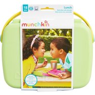 Munchkin Bento Box Green / Blue Кутия за храна с отделения & вилица & лъжица 1 брой