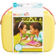 Munchkin Bento Box Yellow / Pink Кутия за храна с отделения & вилица & лъжица 1 брой