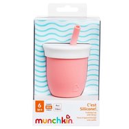 Munchkin C\'est Silicone Training Cup with Straw 6m+, 118ml, Код 90055 - Светло розово