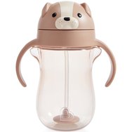 Munchkin Tip & Sip Weighted Straw Cup 9m+, Чаша за тренировки без течове със сламка 296ml - Dog