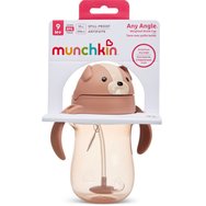 Munchkin Tip & Sip Weighted Straw Cup 9m+, Чаша за тренировки без течове със сламка 296ml - Dog