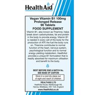 Health Aid Vegan Vitamin B1 100mg 90tabs