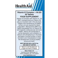 Health Aid Vitamin K Complex & Vit D3 30tabs