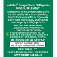 Health Aid Gingko Biloba 5000mg 30caps Health Aid Gingko Biloba 5000mg 30caps