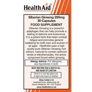 Health Aid Siberian Ginseng 250mg 30caps