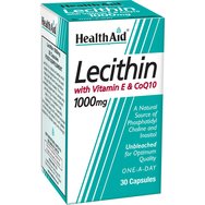 Health Aid Lecithin 1000mg with Vitamin E & CoQ10, 30caps