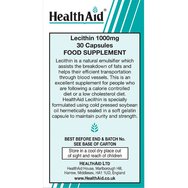 Health Aid Lecithin 1000mg with Vitamin E & CoQ10, 30caps