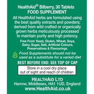 Health Aid Bilberry 275mg 30tabs