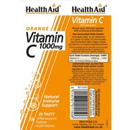 Health Aid Promo Vitamin C 1000mg 20 Effer.tabs - Lemon & Подарък 20 Effer.tabs - Orange