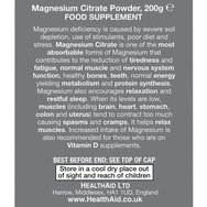 Health Aid Magnesium Citrate Powder 200g Health Aid Magnesium Citrate Powder 200g