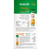 Health Aid Promo Vitamin C 1000mg, Propolis & Zinc Honey - Lemon 20 Effer.tabs & Vitamin C 1000mg Orange 20 Effer.tabs