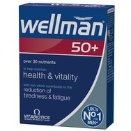Vitabiotics Wellman 50+ 30tabs - Хранителна добавка за намаляване на умората и увеличаване на енергията, идеална за мъже над 50 години Vitabiotics Wellman 50+ 30tabs - Хранителна добавка за намаляване на умората и увеличаване на енергията, идеална за мъже над 50 години