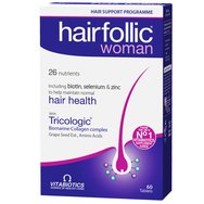Vitabiotics Wellwoman Hairfolic Tricologic 60tabs - Хранителна добавка за жени за гъста, силна коса и намаляване на косопада при жените Vitabiotics Wellwoman Hairfolic Tricologic 60tabs - Хранителна добавка за жени за гъста, силна коса и намаляване на косопада при жените